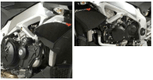 Tampons de protection R&G RACING Aero noir Aprilia Tuono V4/R