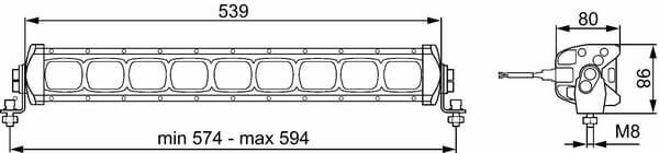 Pièces agricoles - Eclairage - Barre d'éclairage LED LBX-540 HELLA