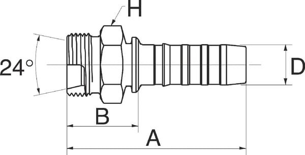 Pièces agricoles - Hydraulique - Racc. à sertir DN25-M36x2