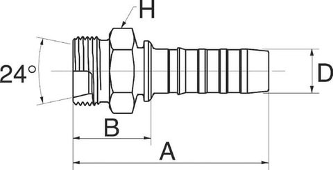 Pièces agricoles - Hydraulique - Racc. à sertir DN25-M36x2