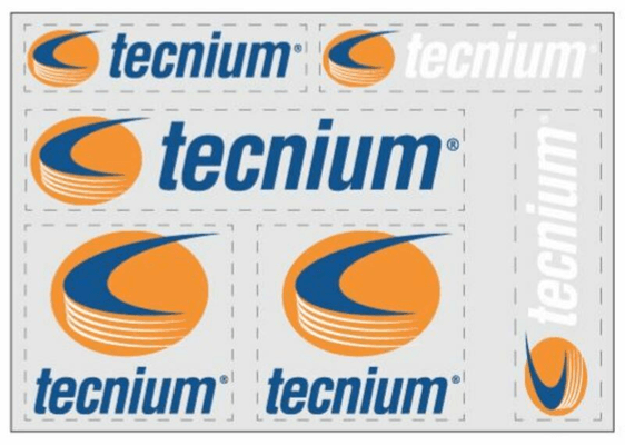 Pièces Quad & Motos - Pièces communes - Planche autocollants TECNIUM 6 Logos fond transparent 180X125