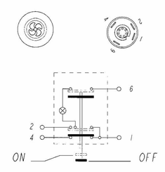Pièces agricoles - Electricité - Interrupteur à poussoir, ventilation, rond, jaune