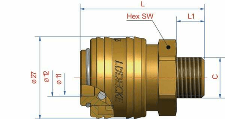 Pièces agricoles - Pièce pneumatique - Raccord rapide f.mâle BSP 3/8"