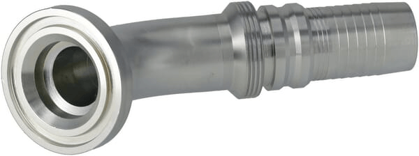 Pièces agricoles - Hydraulique - Raccord à sertir 4SH-DN32 avec flasque ø60,3 mm 45°