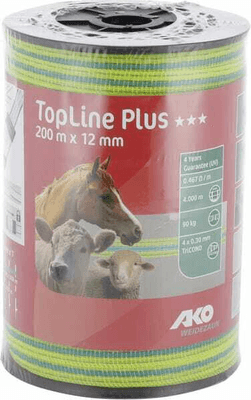 Pièces agricoles - Cloture,Jardin & Sylviculture - Ruban Top Line Plus 200m 12mm
