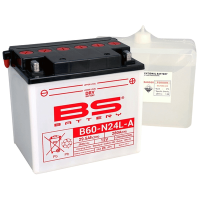 Pièces Quad & Motos - Electrique - Batterie BS BATTERY Haute-performance avec pack acide - B60-N24L-A