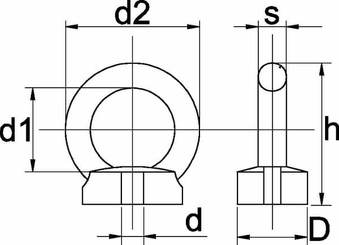 Pièces agricoles - Fasteners - Anneaux de levage femelles M6 zingué