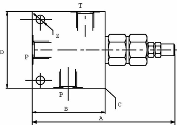 Pièces agricoles - Hydraulique - Soupape de réduction S B 3/4
