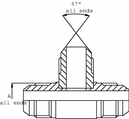 Pièces agricoles - Hydraulique - Raccord vissé en T M 9/16 UNF