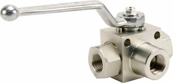 Pièces agricoles - Hydraulique - Vanne à bille 3/2-L - 3/8"BSP