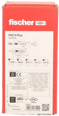 Pièces agricoles - Fasteners - FISCHER FAZ II PLUS 12/10 K EV (12X90) 20 pièces