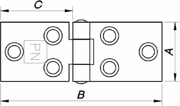 Pièces agricoles - Fasteners - Charnière plate inox 26x70