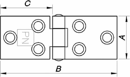Pièces agricoles - Fasteners - Charnière plate inox 26x70
