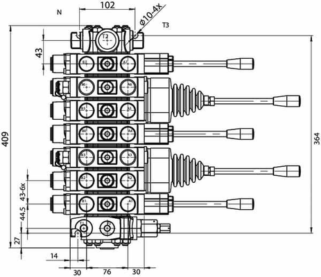 Pièces agricoles - Hydraulique - Vanne sections 7 sections