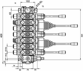 Pièces agricoles - Hydraulique - Vanne sections 7 sections