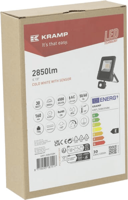 Pièces agricoles - Electricité - Projecteur LED, 30W, capteur 6500K