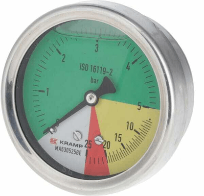 Pièces agricoles - Pièce Pulvérisateur - Manomètre Ø63 mm 0-5-20-25 1/4" BSP raccord arrière